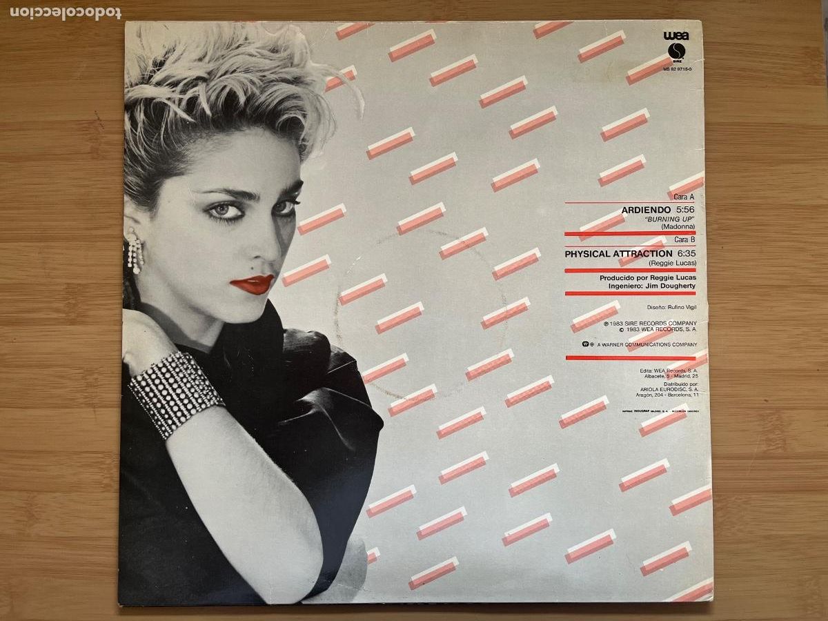 Discos de vinilo: MADONNA. Ardiendo (vinilo 12&rdquo; maxi-single 1983) - Foto 2