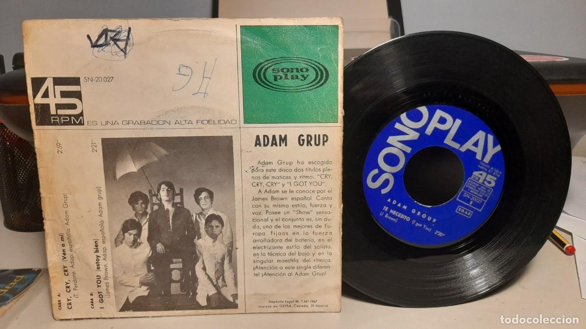 Discos de vinilo: SG ADAM GRUP : CRY CRY CRY (VEN A MI ) + 1 - Foto 2
