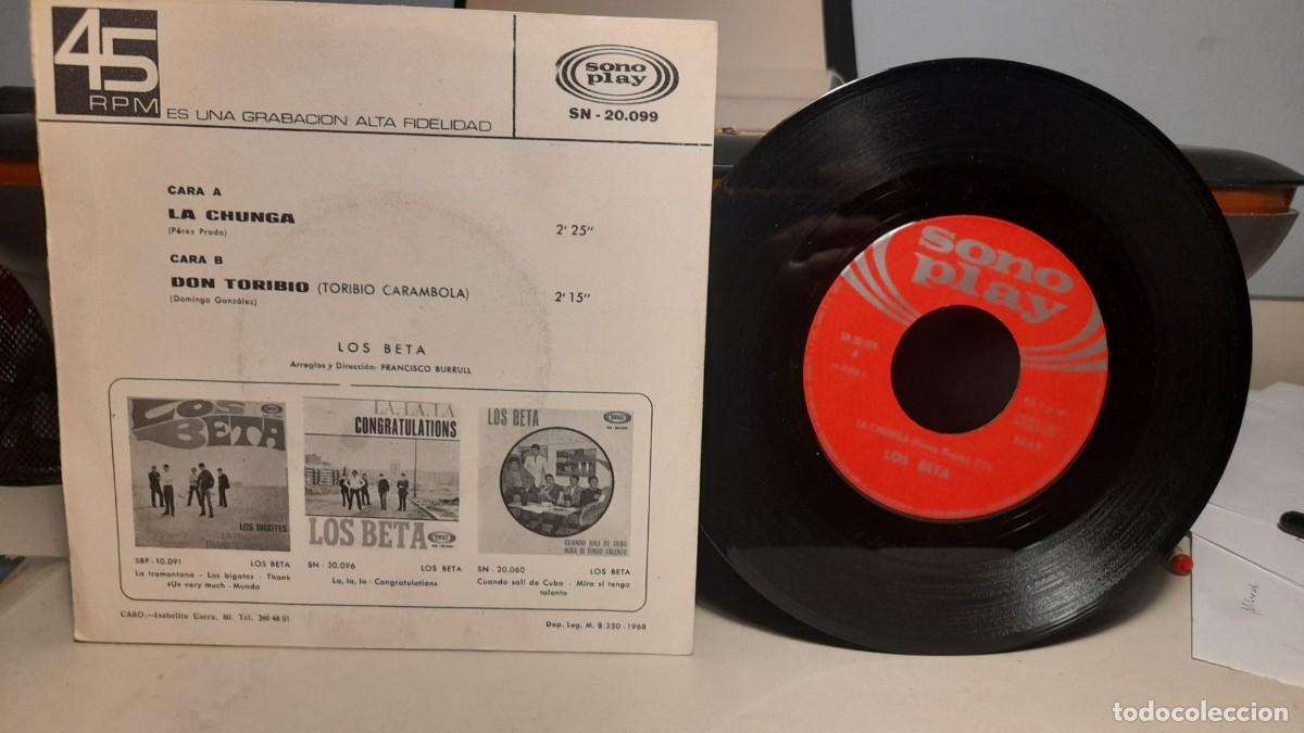 Discos de vinilo: SG LOS BETA : LA CHUNGA + DON TORIBIO - Foto 2