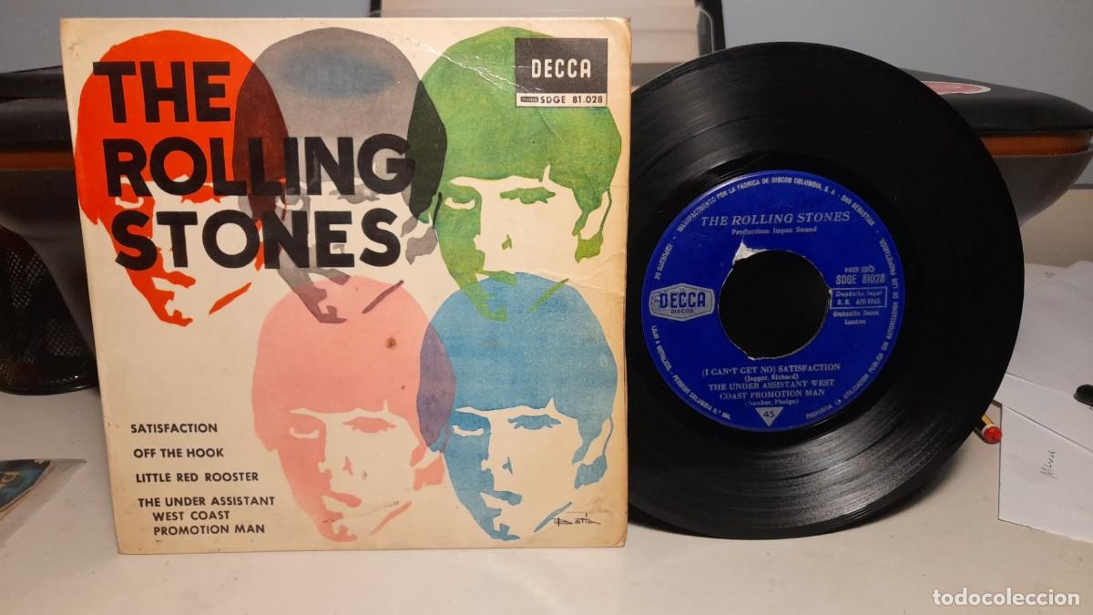 Discos de vinilo: EP THE ROLLING STONES : SATISFACTION + 3 - Foto 1