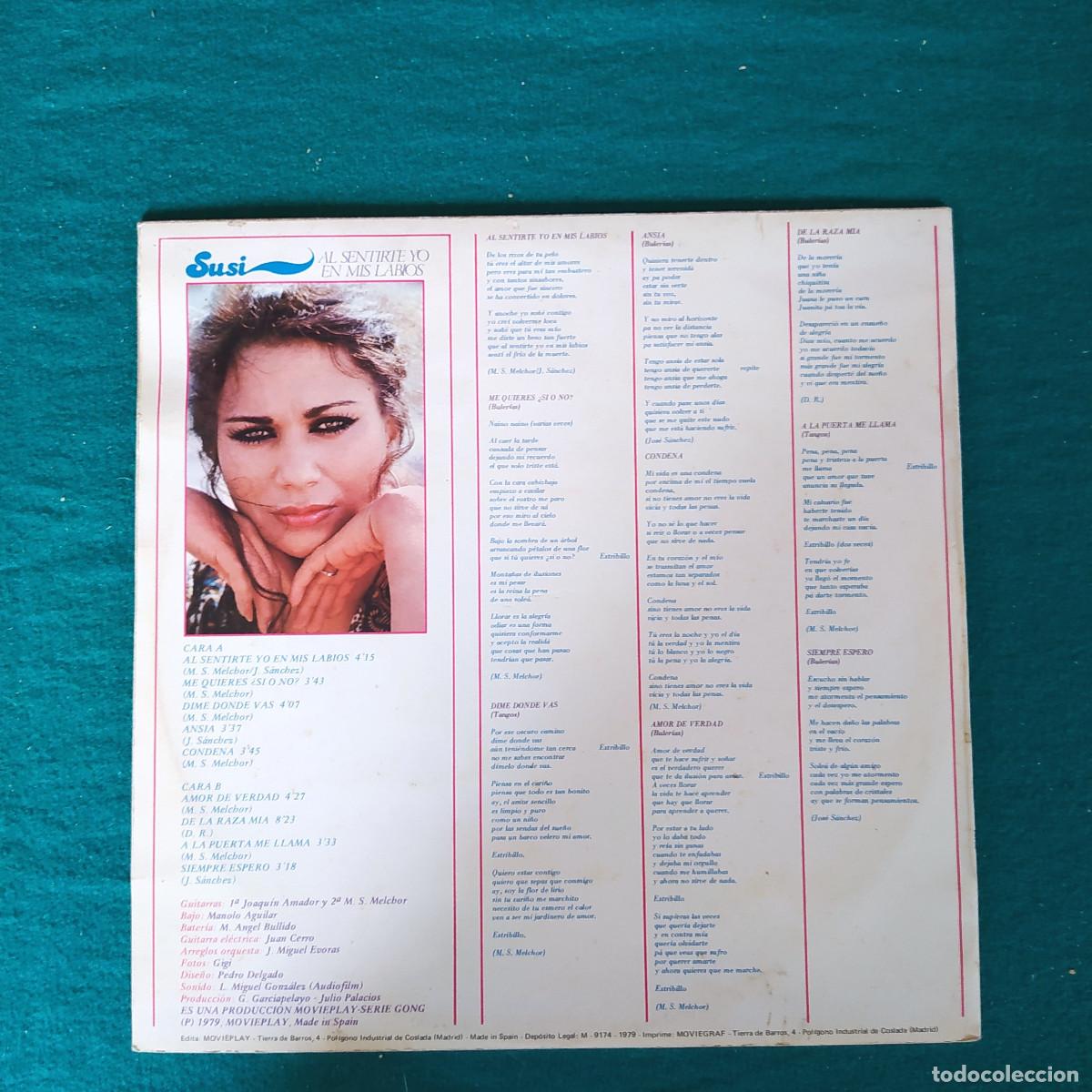 Discos de vinilo: Susi &ndash; Al Sentirte Yo En Mis Labios - Foto 2