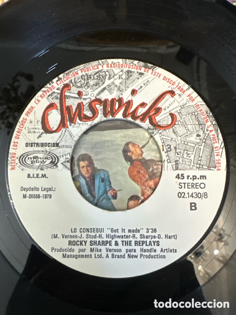 Discos de vinilo: ROCKY SHARPE - NUNCA - SINGLE SPAIN 1979 VINILO IMPECABLE. - Foto 5