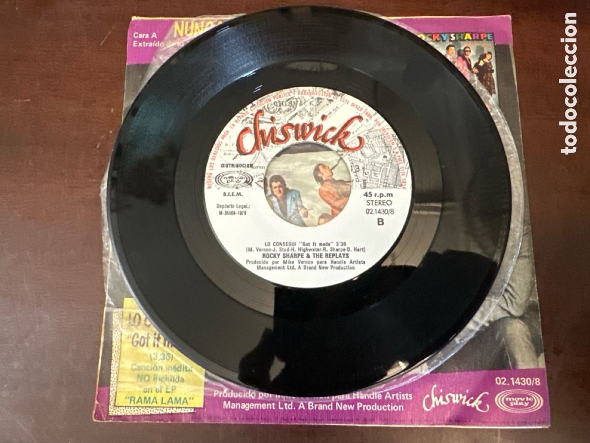 Discos de vinilo: ROCKY SHARPE - NUNCA - SINGLE SPAIN 1979 VINILO IMPECABLE. - Foto 6
