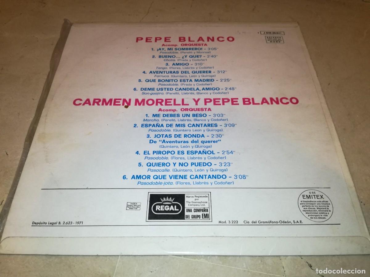 Discos de vinilo: CARMEN MORELL Y PEPE BLANCO-ORIGINAL 1971 - Foto 2