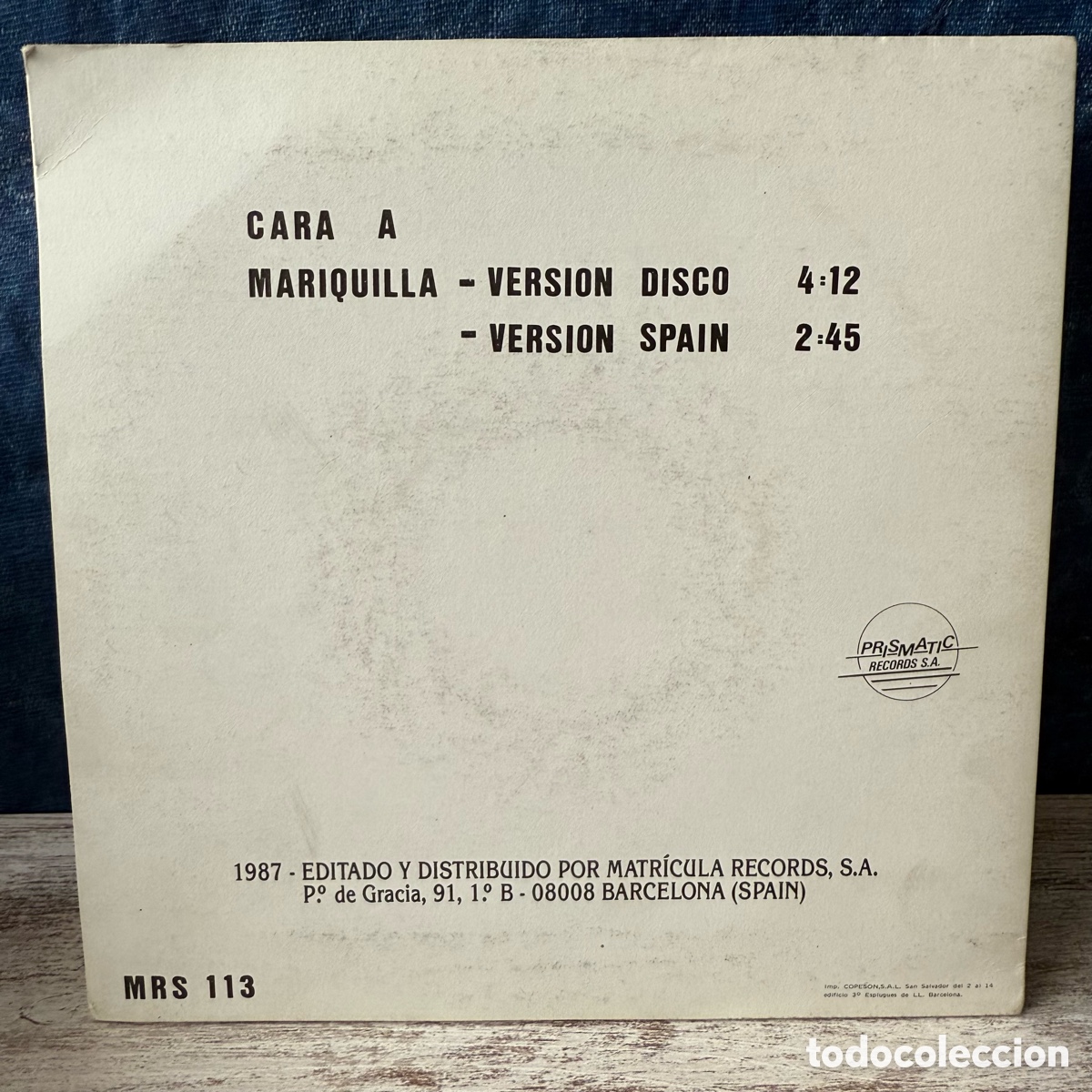 Discos de vinilo: Alain - Mariquilla (7&rdquo;) - Foto 2