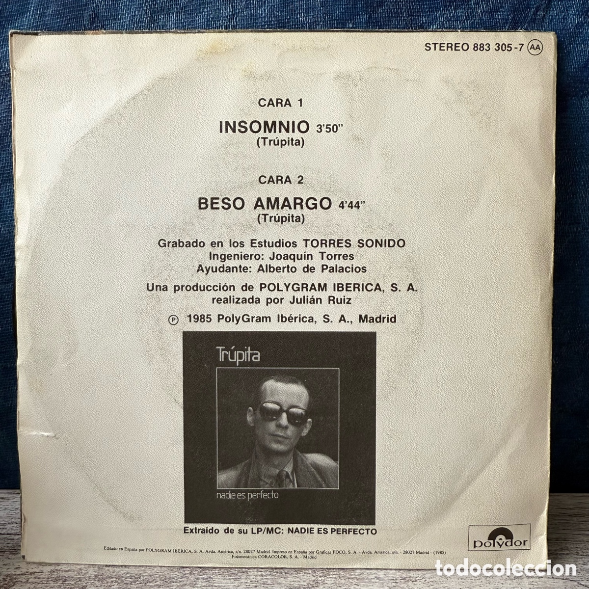 Discos de vinilo: Tr&uacute;pita - Insomnio (7&rdquo;, Single) - Foto 2