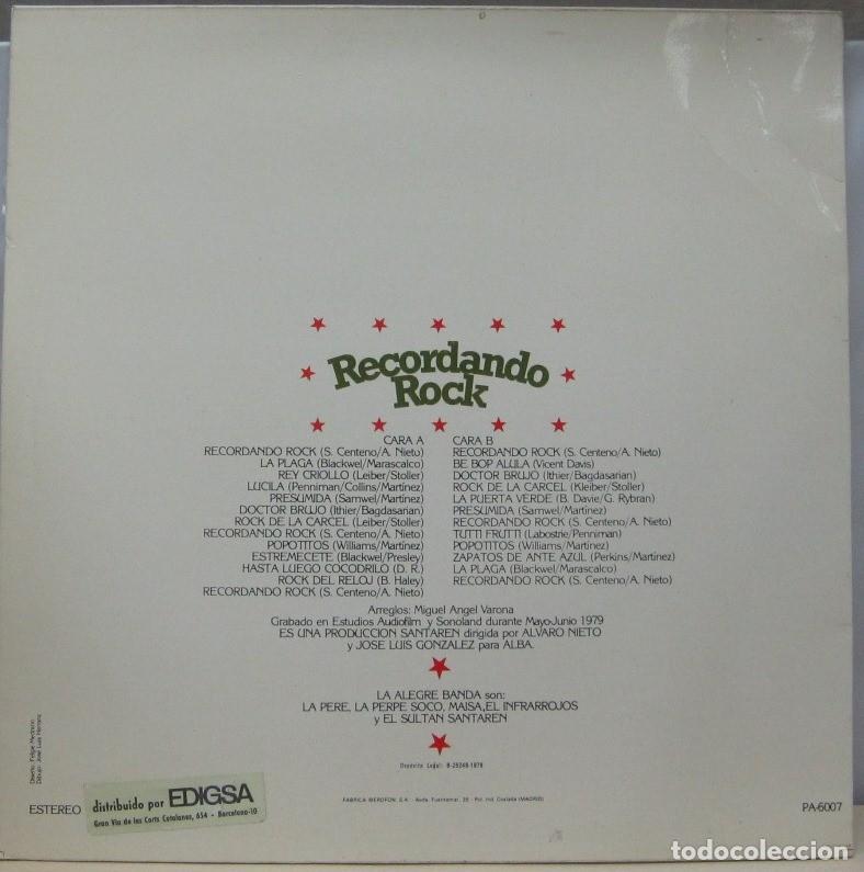 Discos de vinilo: RECORDANDO ROCK - LA ALEGRE BANDA - LP - Foto 2