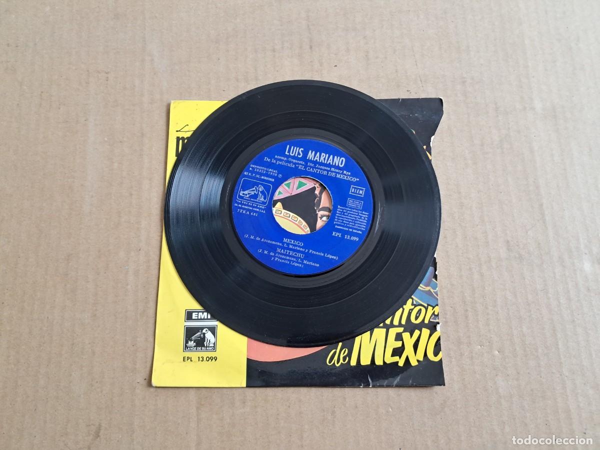 Discos de vinilo: LUIS MARIANO - EL CANTOR DE MEXICO EP 1958 - Foto 2