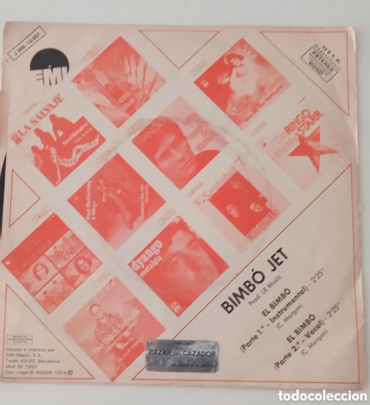 Discos de vinilo: BIMBO JET - El Bimb&oacute; (1974) single - Foto 2