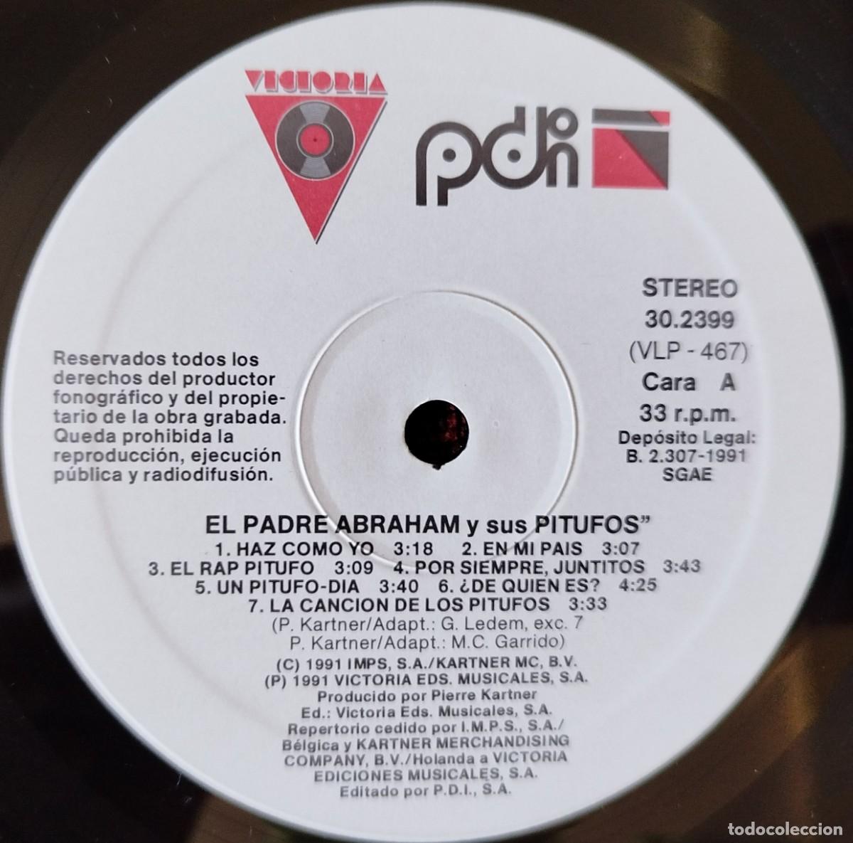 Discos de vinilo: EL PADRE ABRAHAM Y SUS PITUFOS VINILO LP 1991 - Foto 3