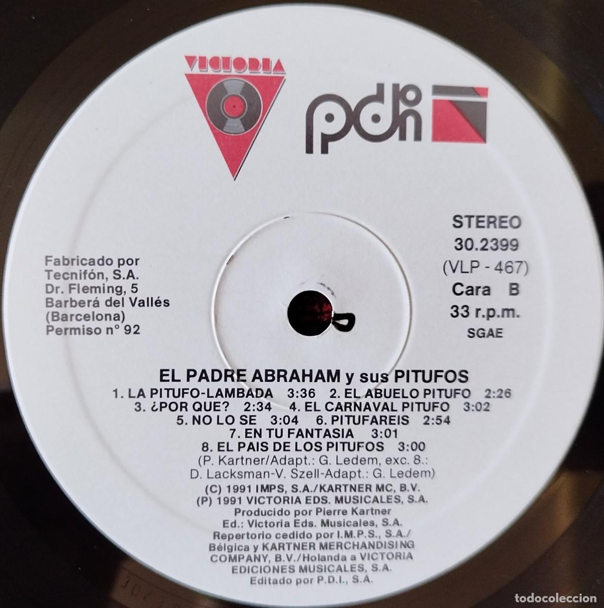 Discos de vinilo: EL PADRE ABRAHAM Y SUS PITUFOS VINILO LP 1991 - Foto 4