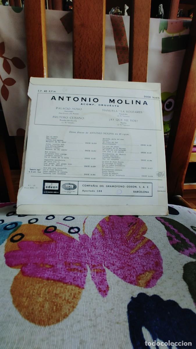 Discos de vinilo: ANTONIO MOLINA-EP PALACIO MORO +3 - Foto 2