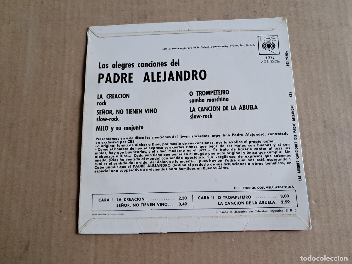 Discos de vinilo: PADRE ALEJANDRO - LAS ALEGRES CANCIONES DEL PADRE ALEJANDRO EP 4 TEMAS - Foto 3