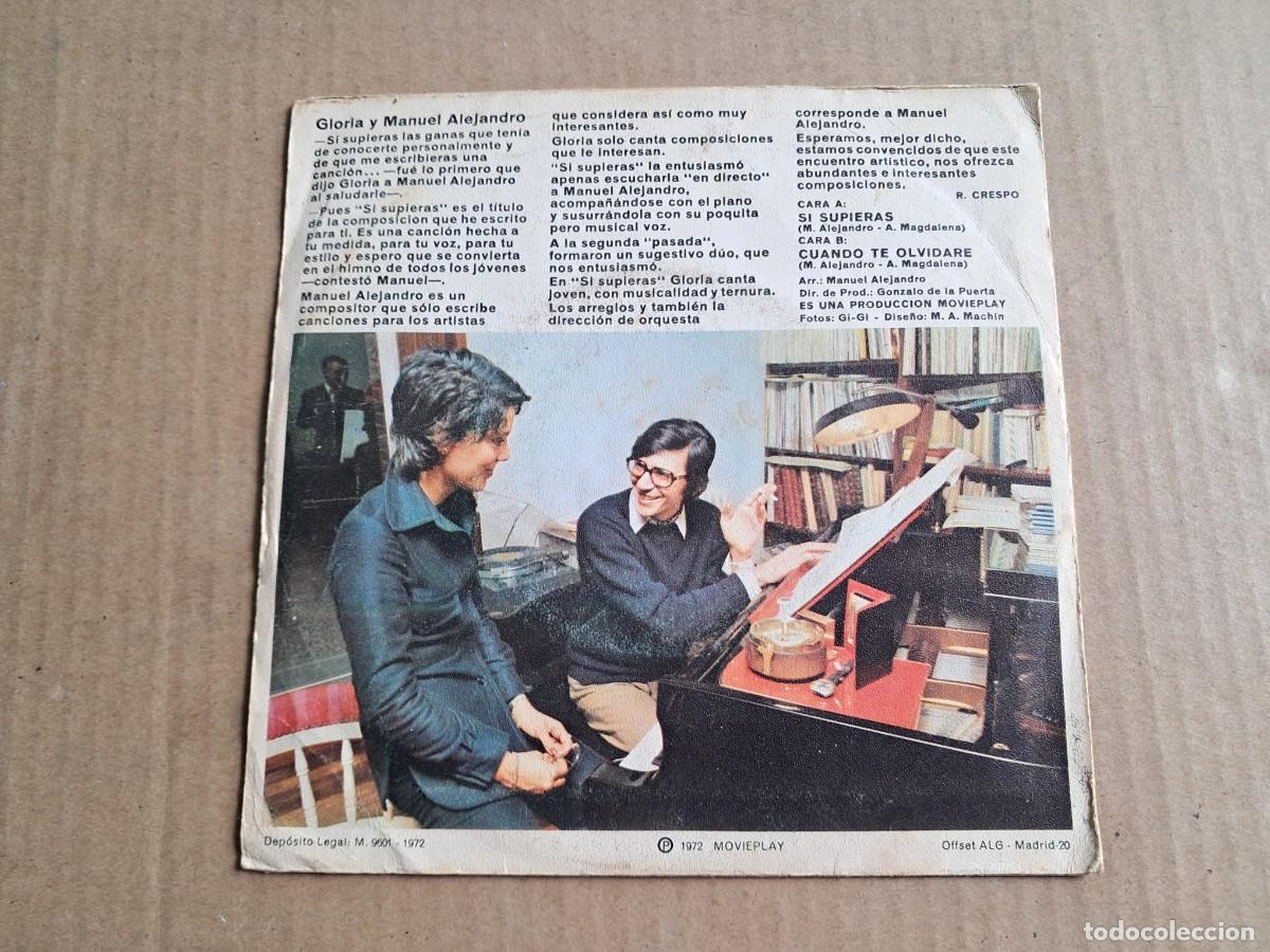 Discos de vinilo: GLORIA - SI SUPIERAS SINGLE 1970 - Foto 3