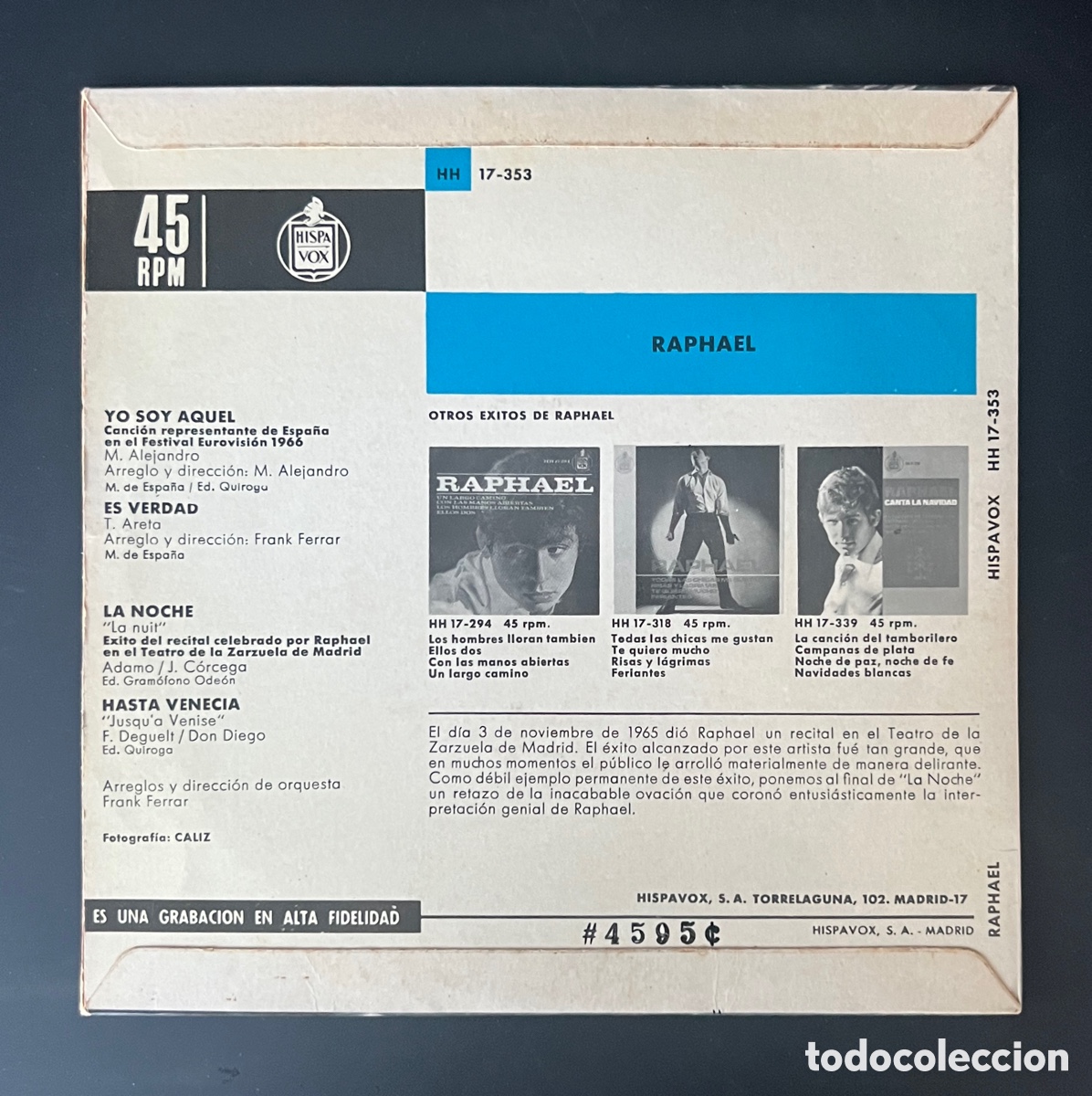 Discos de vinilo: RAPHAEL - YO SOY AQUEL - Foto 2