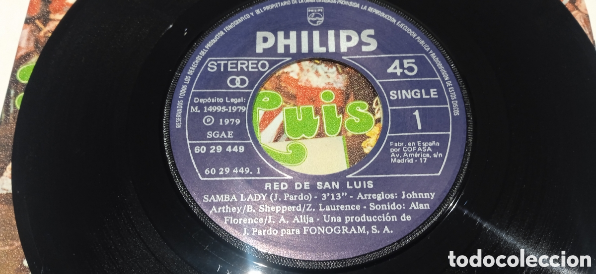 Discos de vinilo: RED DE SAN LUIS - Samba lady (1979) single - Foto 4