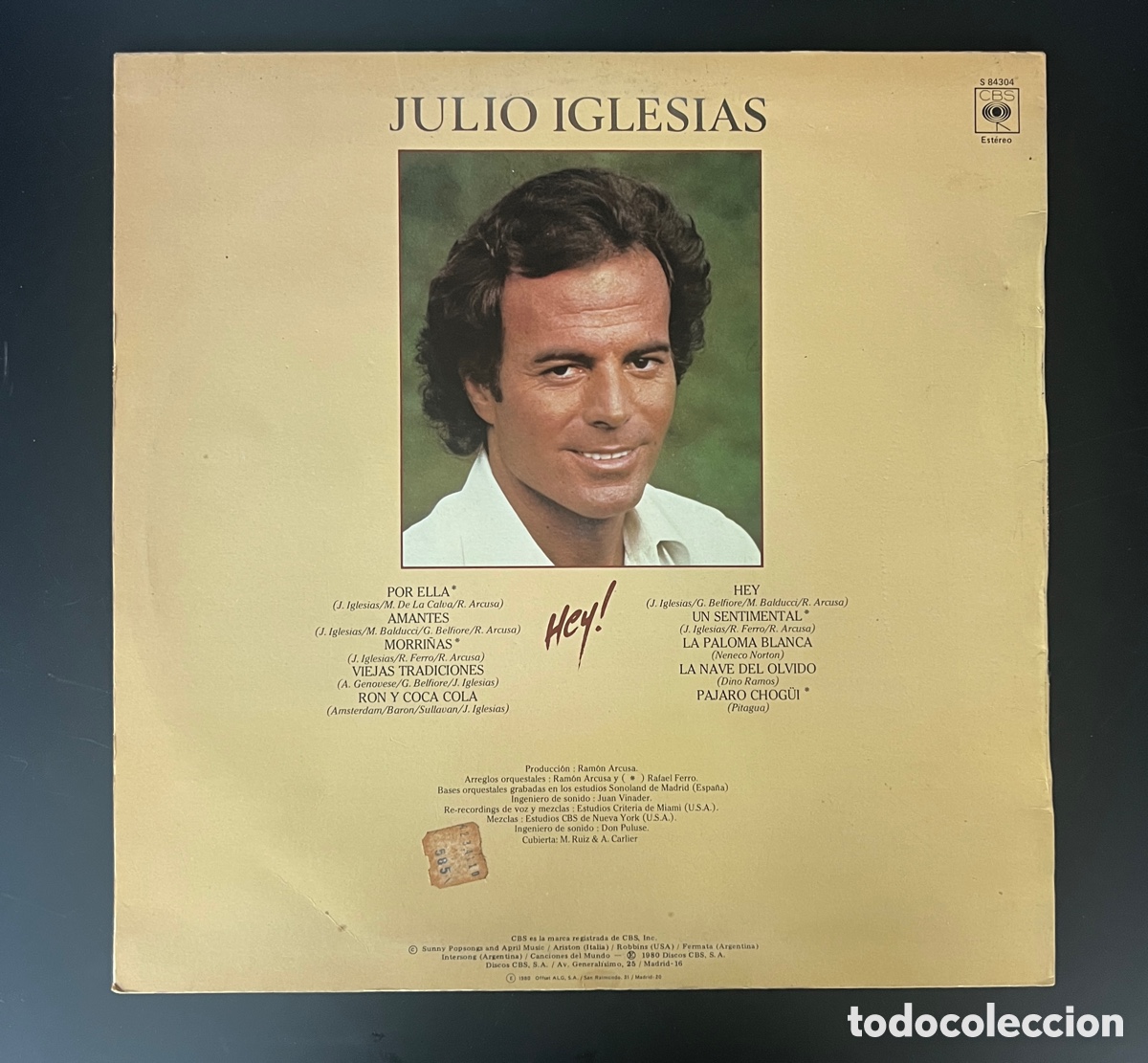 Discos de vinilo: JULIO IGLESIAS HEY LP - Foto 2