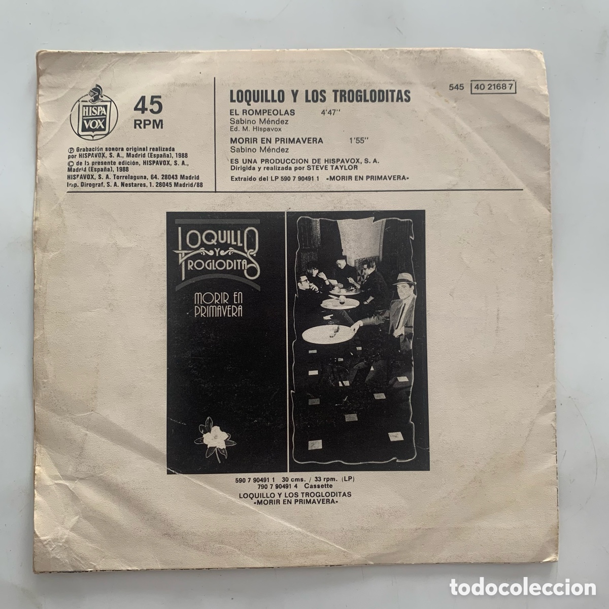 Discos de vinilo: single 7 Loquillo Y Trogloditas &ndash; El Rompeolas de 1988 - Foto 2