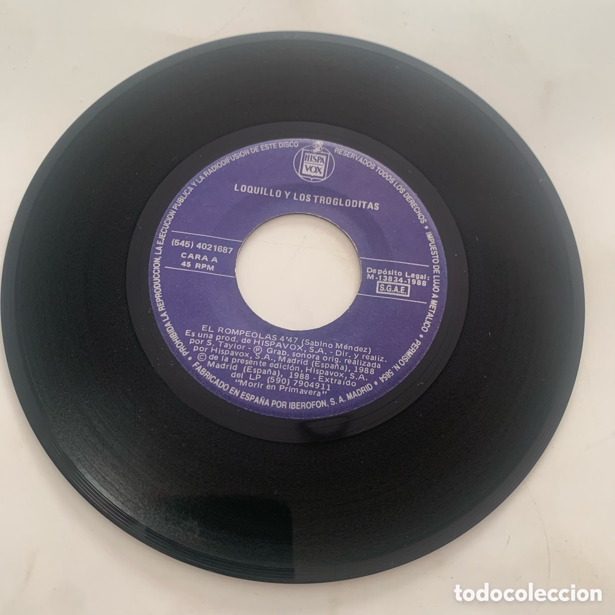 Discos de vinilo: single 7 Loquillo Y Trogloditas &ndash; El Rompeolas de 1988 - Foto 3