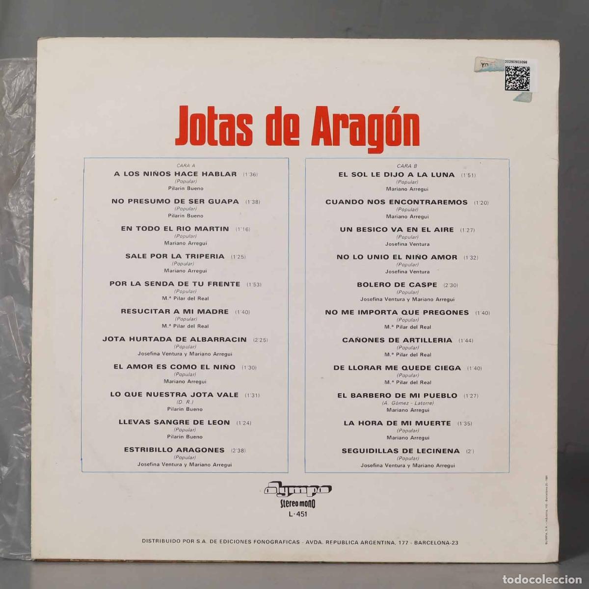 Discos de vinilo: LP. Various &ndash; Jotas de Arag&oacute;n - Foto 2