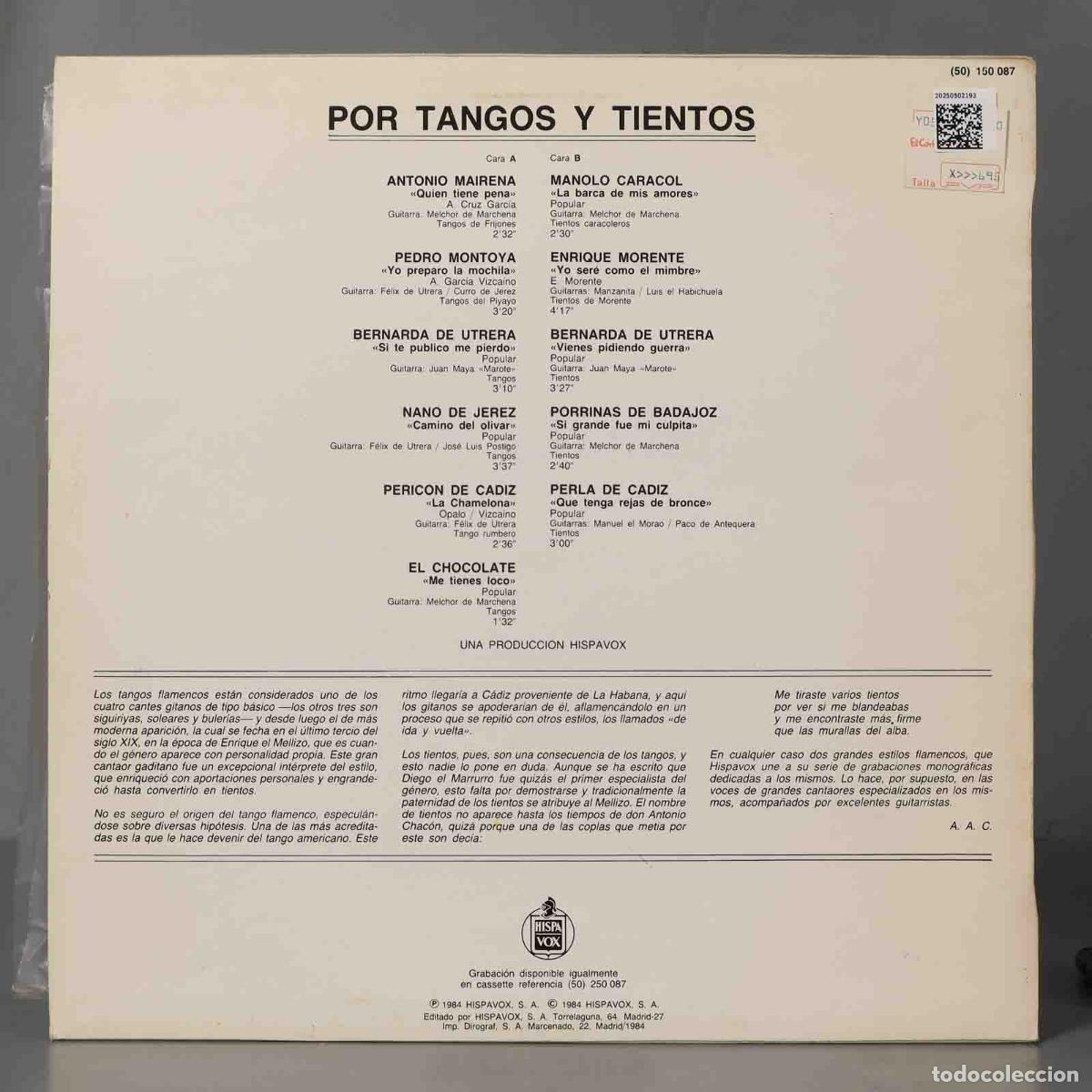 Discos de vinilo: LP. Various &ndash; Por Tangos Y Tientos - Foto 2