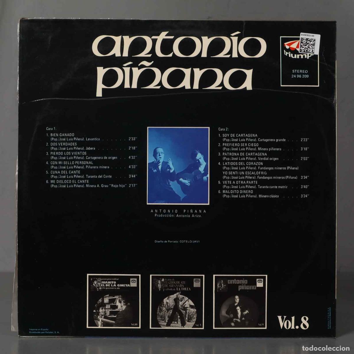 Discos de vinilo: LP. Antonio Pi&ntilde;ana - Vol 8 - Foto 2