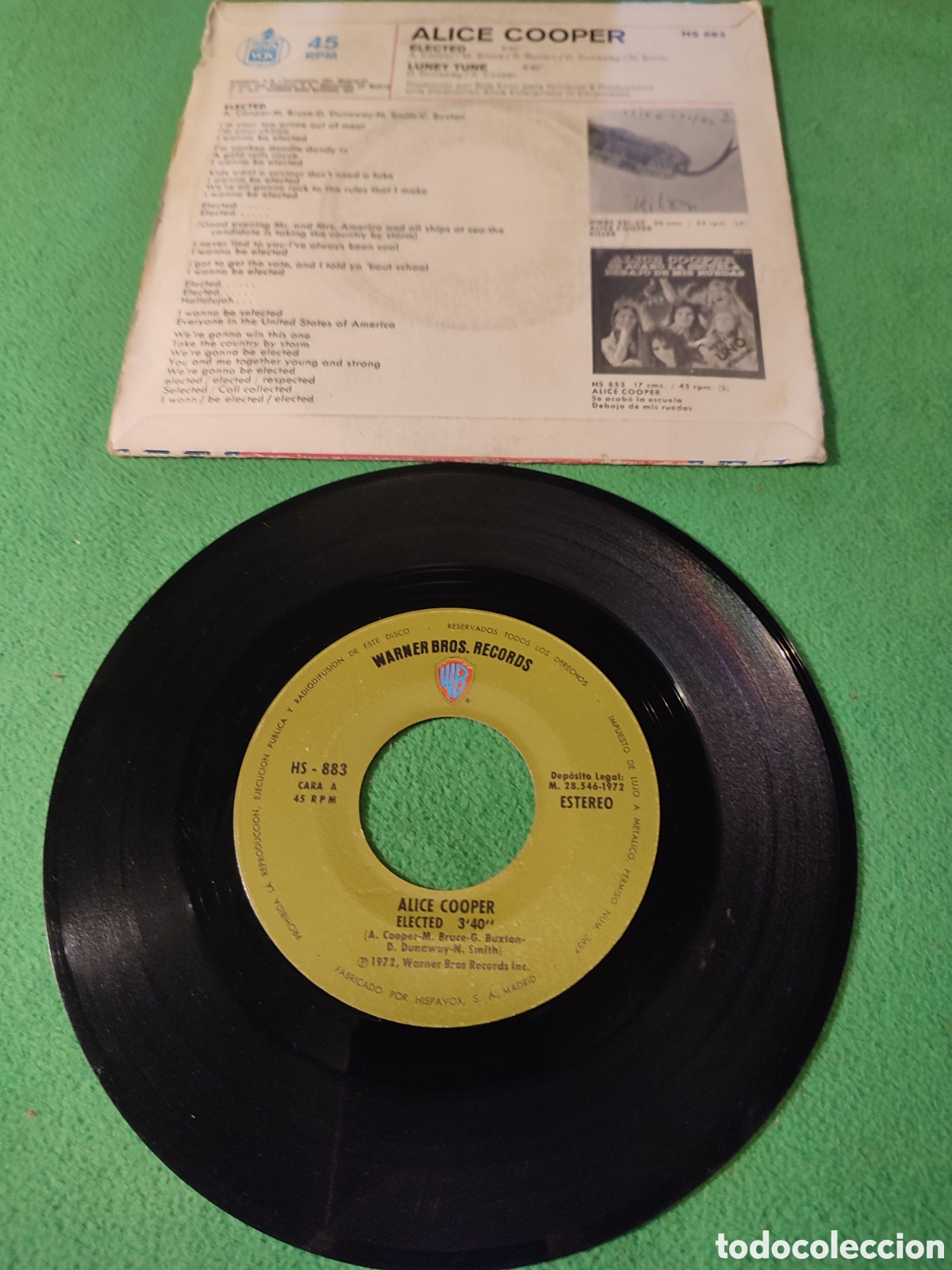 Discos de vinilo: Alice Cooper - Elected / Luney Tune - Foto 2