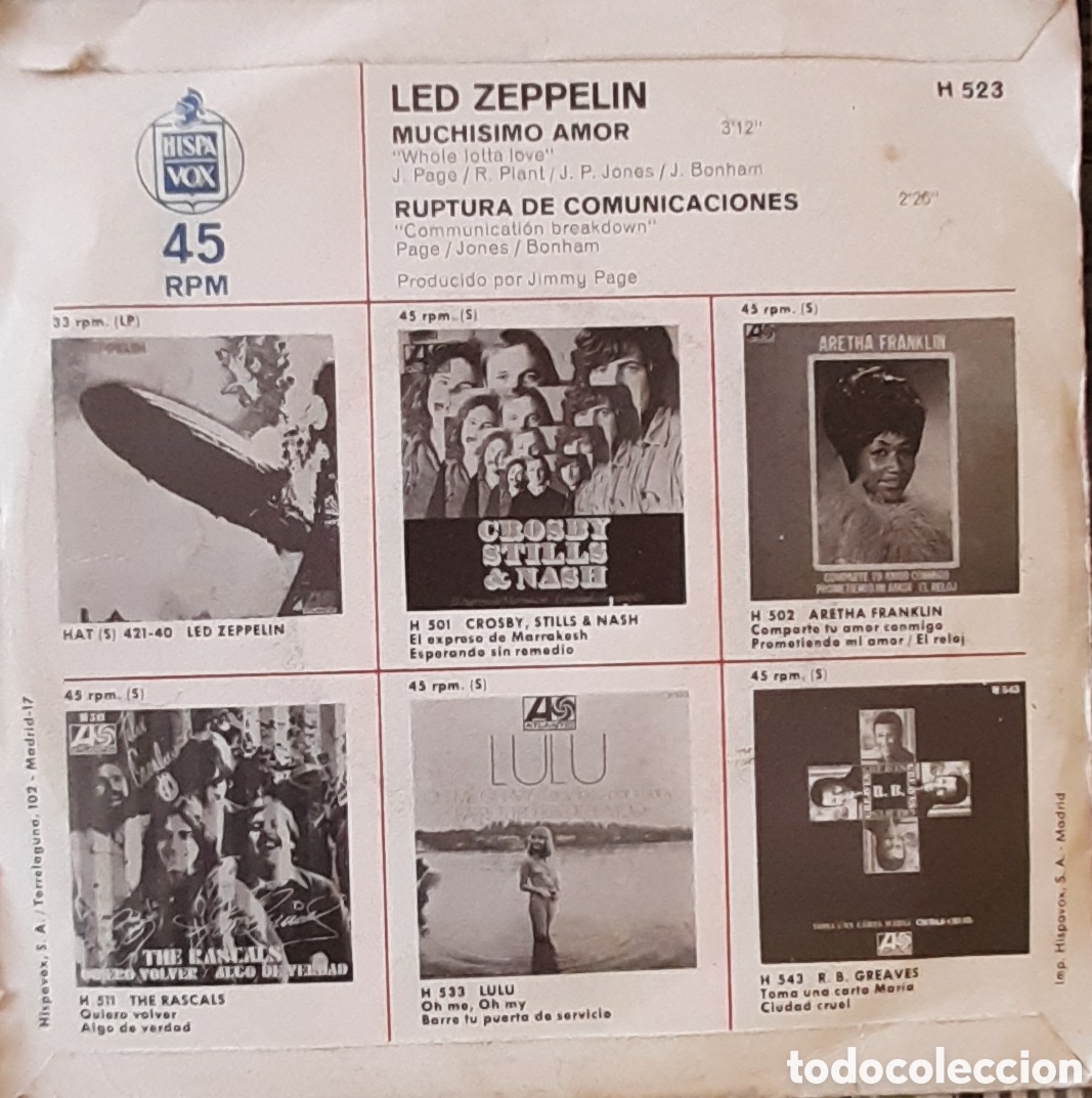 Discos de vinilo: Led Zeppelin - Whole lota live - single - Foto 2