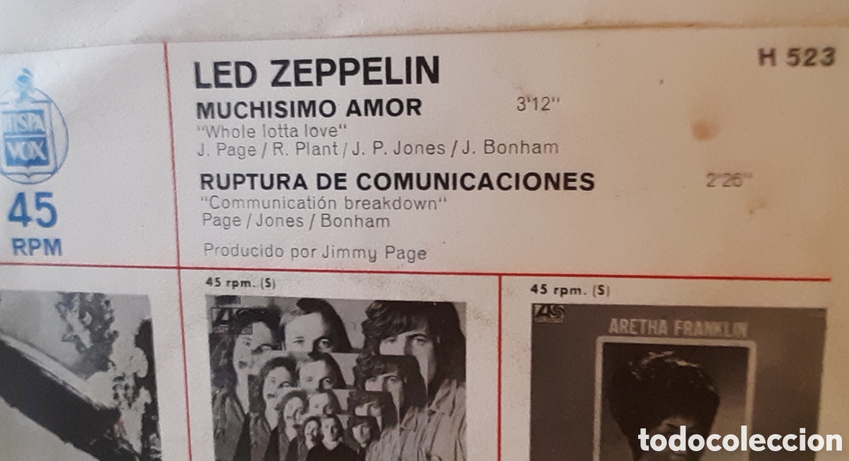 Discos de vinilo: Led Zeppelin - Whole lota live - single - Foto 3