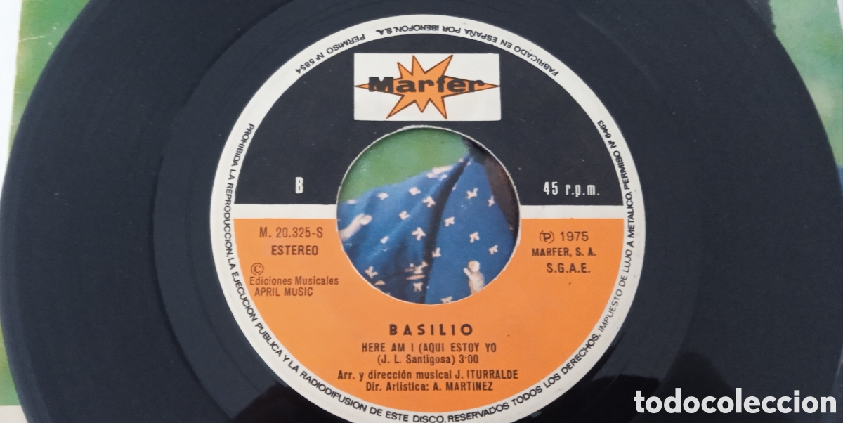 Discos de vinilo: BASILIO - Its hard to believe (1975) single - Foto 5