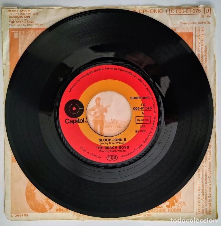 Discos de vinilo: Beach Boys. Barbara Ann/ Sloop John B. Capitol, Germany 1972 single - Foto 3
