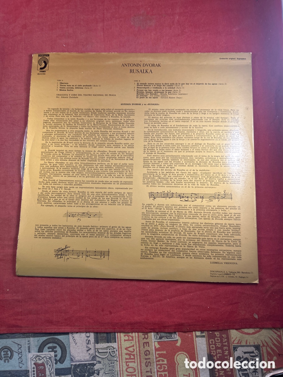Discos de vinilo: ANTONIN DVORAK RUSALKA ORQUESTA Y COROS - Foto 2