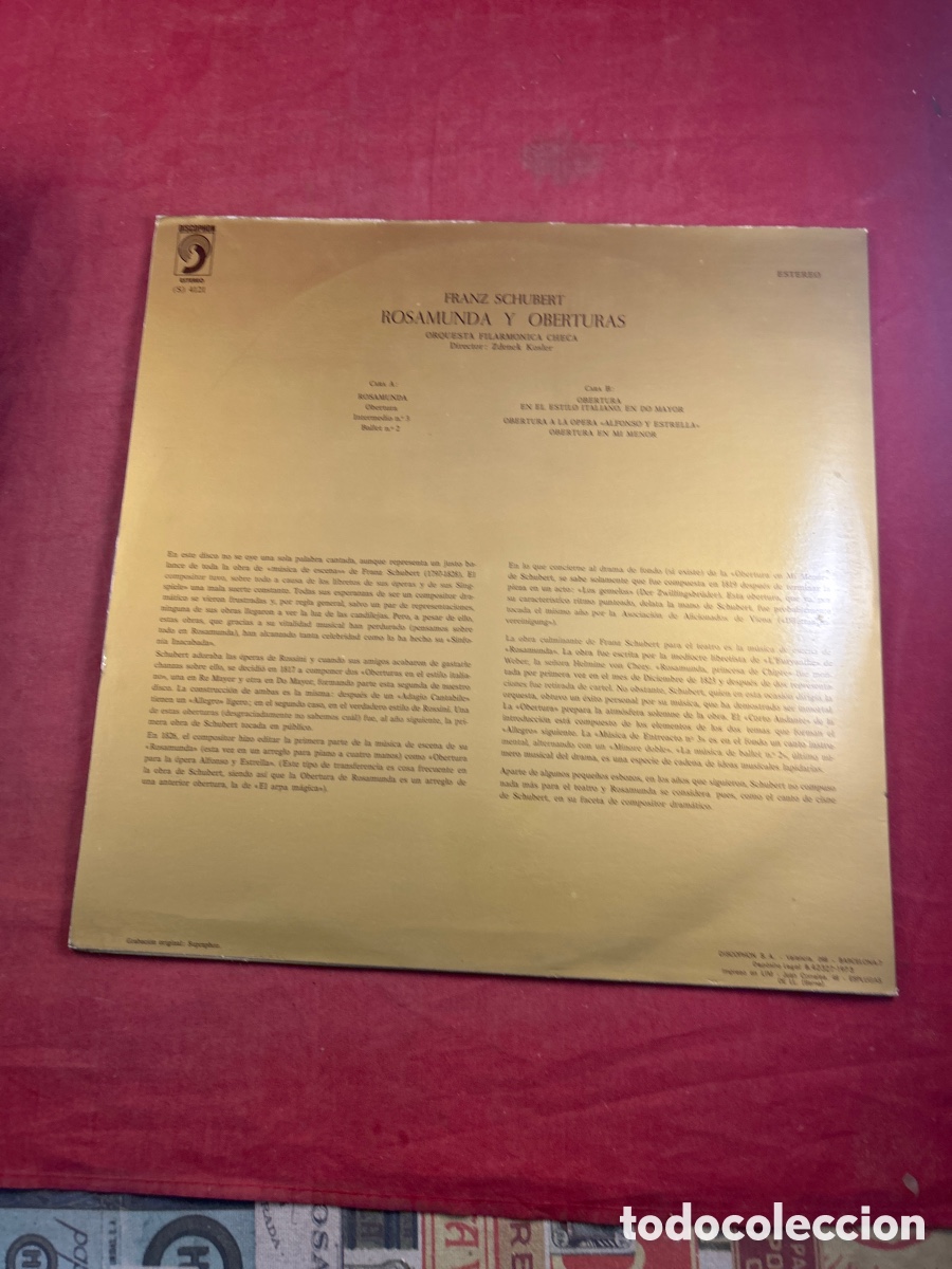 Discos de vinilo: FRANZ SCHUBERT ROSAMUNDA - Foto 2