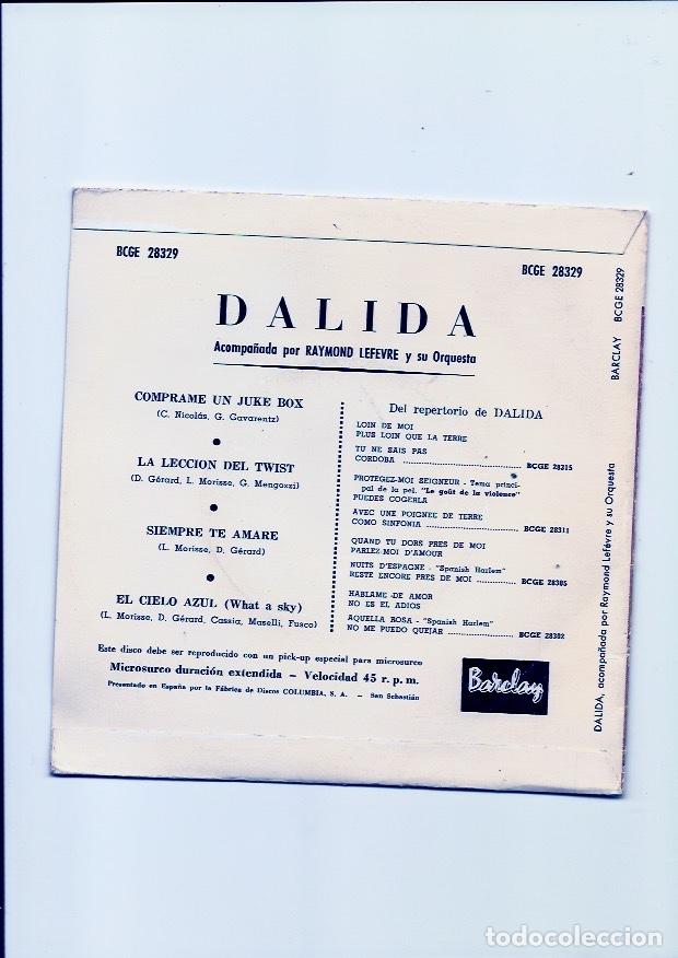 Discos de vinilo: DALIDA. Comprame un Juke box (vinilo ep espa&ntilde;ol 1961) - Foto 2