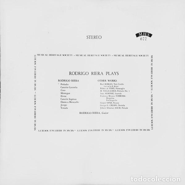 Disques de vinyle: Rodrigo Riera &ndash; Rodrigo Riera ( Guitar ) Plays His Own Compositions And Other Works -