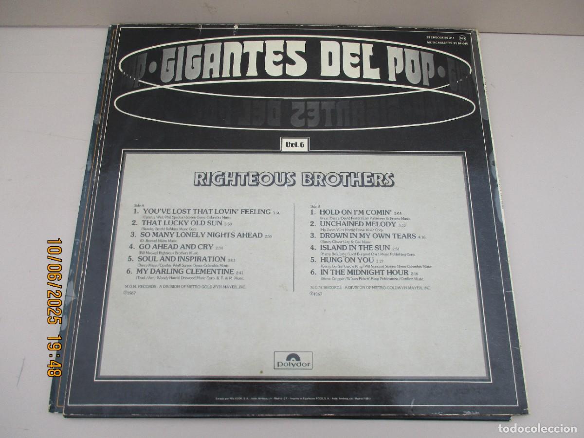 Discos de vinilo: Righteous brothers gigantes del pop - Foto 2