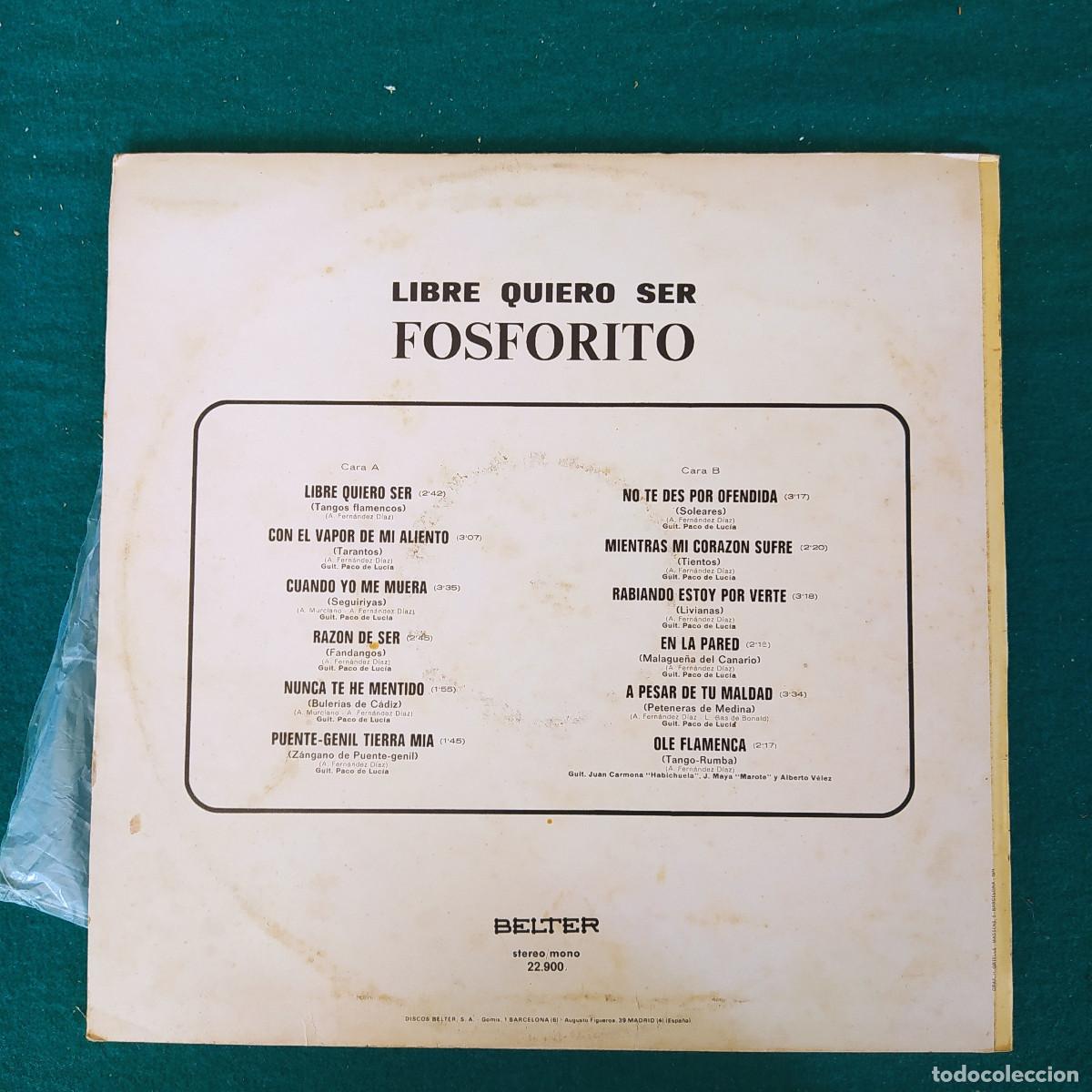 Discos de vinilo: Fosforito &ndash; Libre Quiero Ser - Foto 2