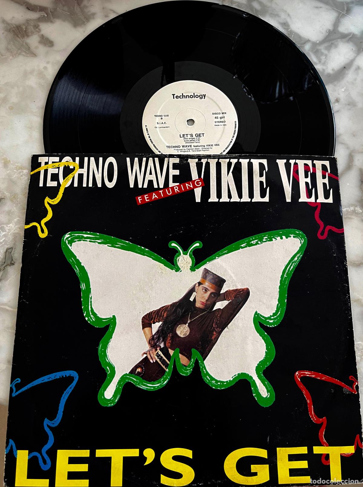 Discos de vinilo: VIKIE VEE CON TECHNO WAVE. LET&acute;S GET. MAXISINGLE ITALIA 3 TEMAS - Foto 1