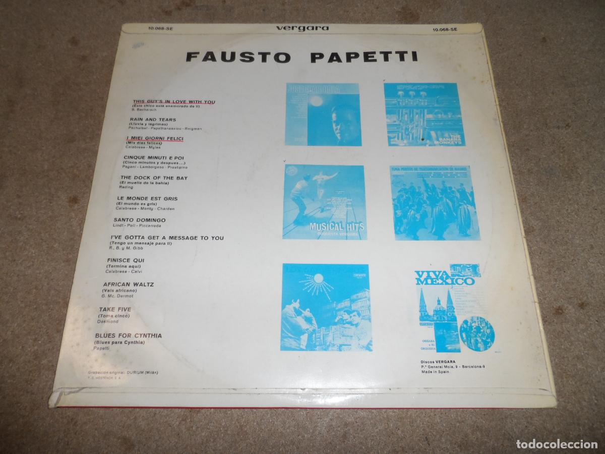 Discos de vinilo: Fausto Papetti &ndash; Fausto Papetti (SPAIN 1969) - Foto 2
