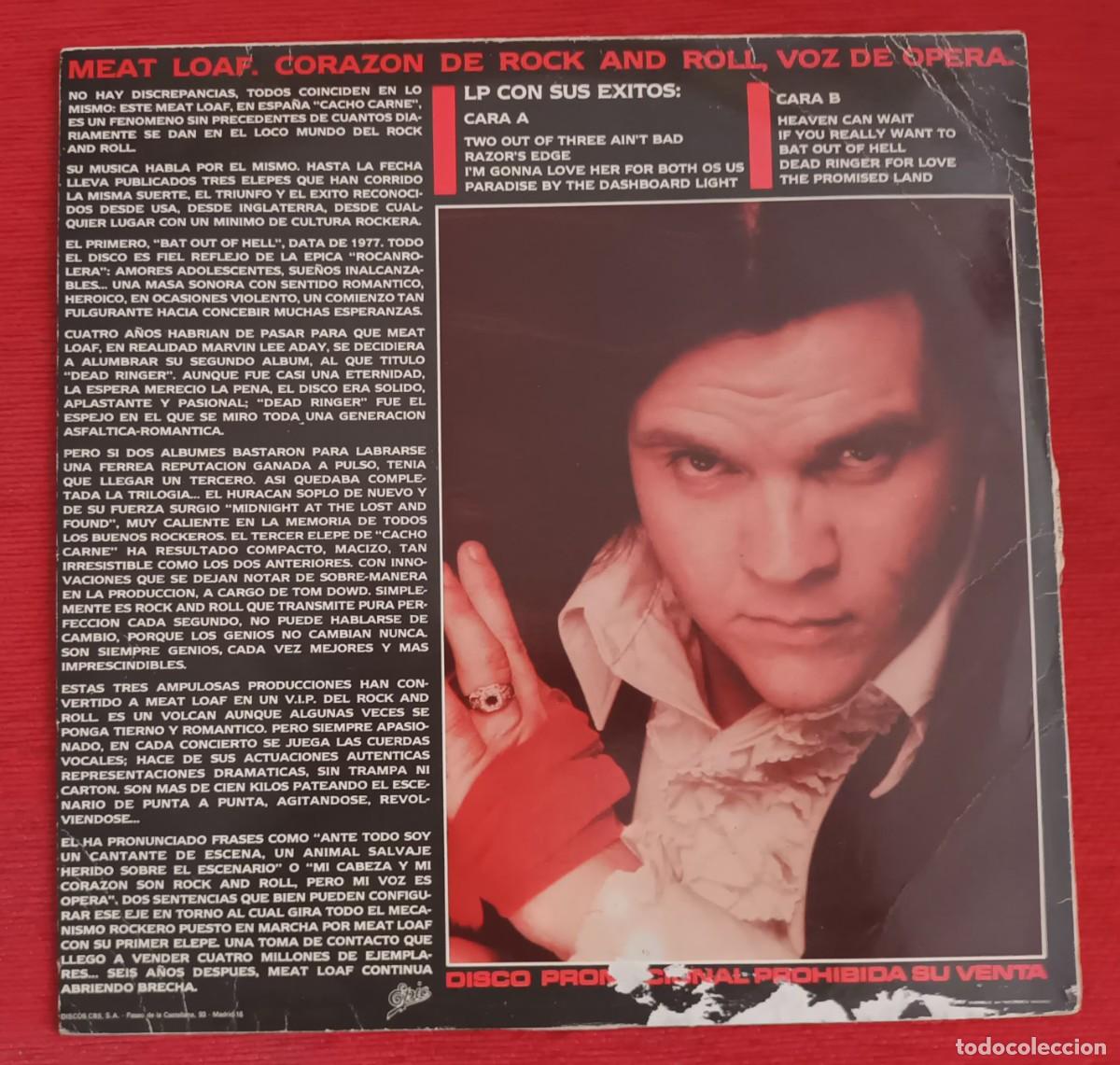 Discos de vinilo: MEAT LOAF - DATE UNA PANZADA DEROCK - LP - Foto 2