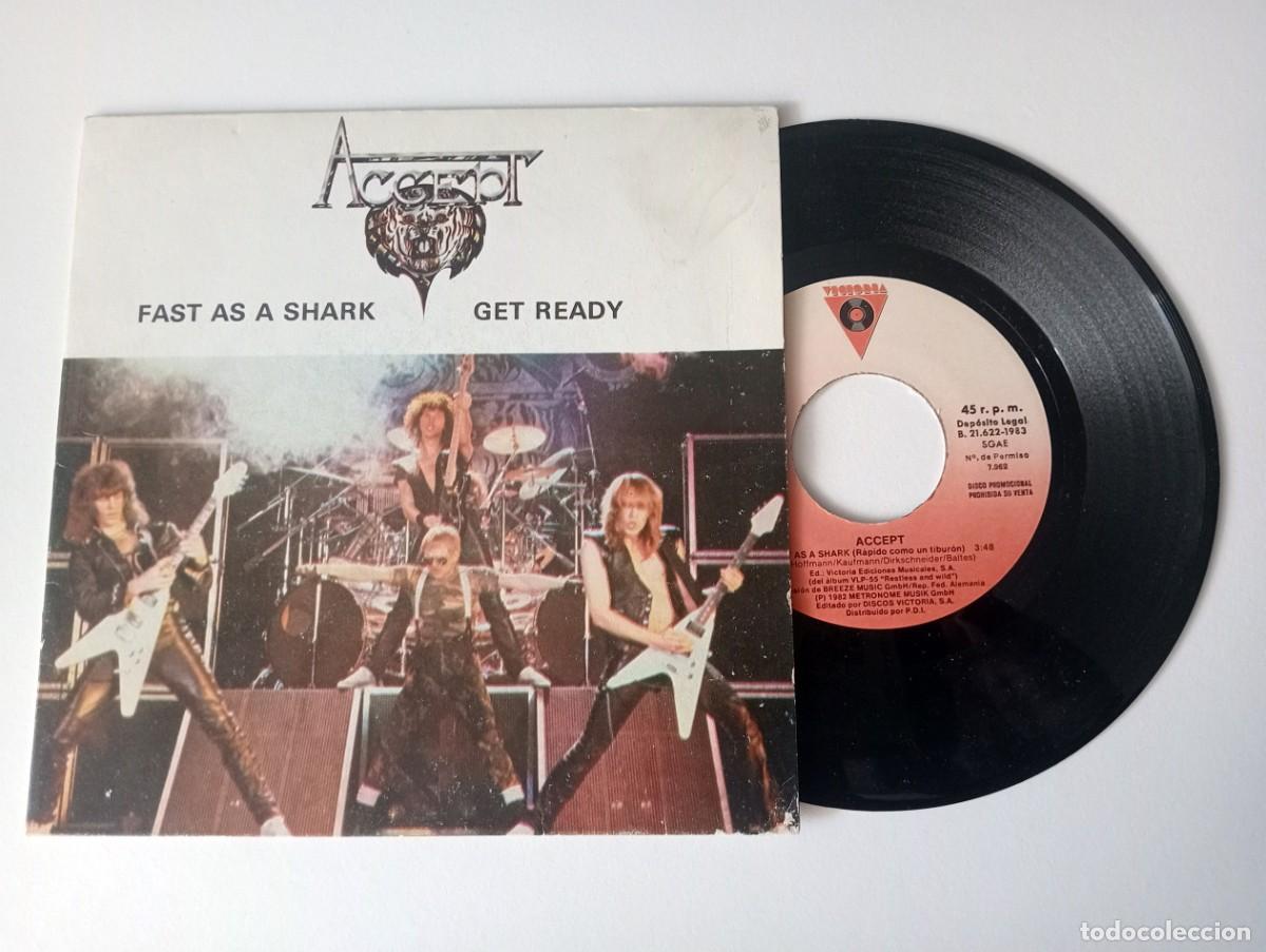 Discos de vinilo: SINGLE PROMO ACCEPT - FAST AS A SHARK - Foto 3