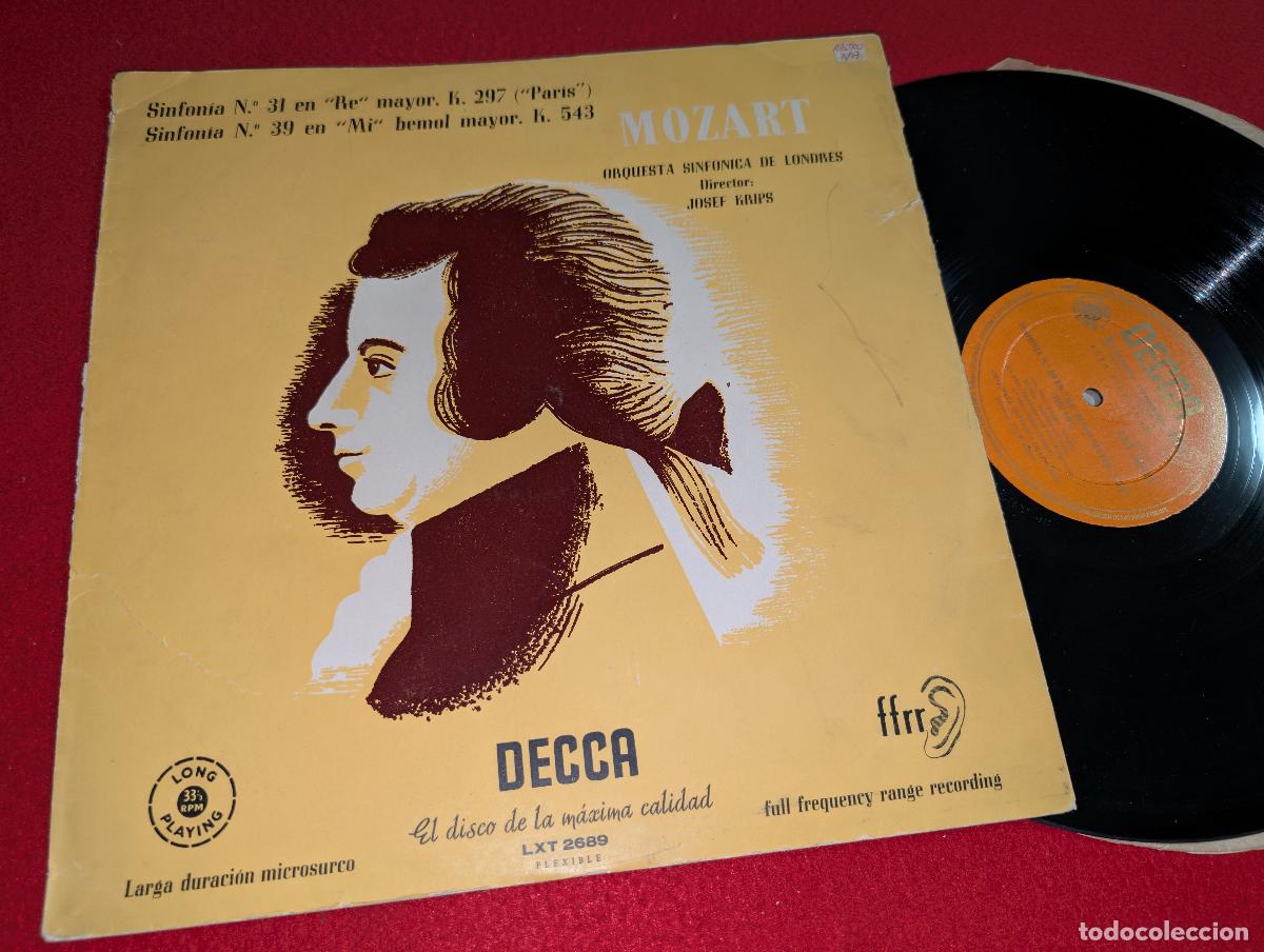 Discos de vinilo: LONDRES dir Krips MOZART Sinf. 31 re mayor + sinf.39 mi bemol LP 195? Decca LXT2689 SPAIN ESPA&Ntilde;A