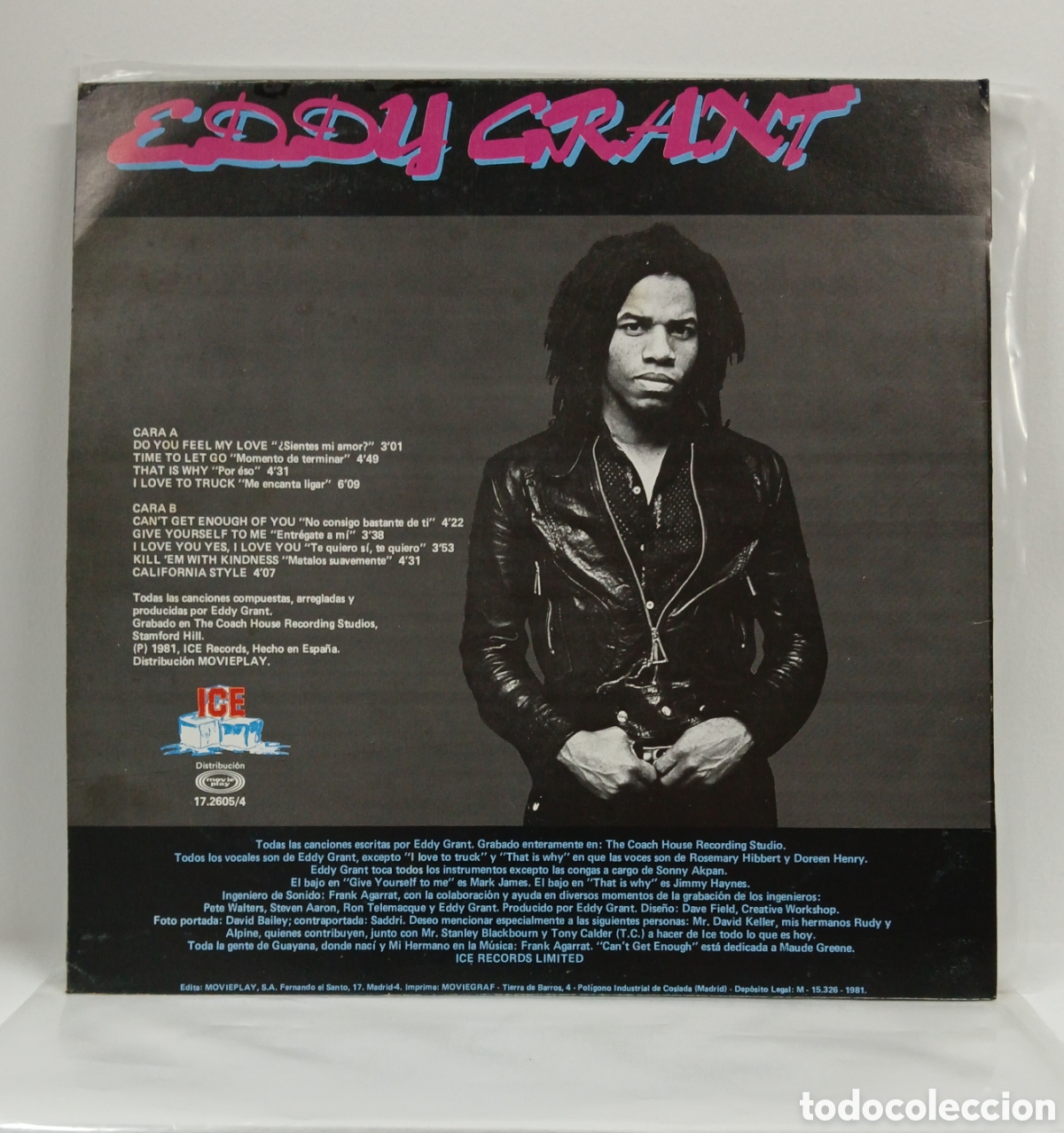 Discos de vinilo: EDDY GRANT &rdquo;CANT GET ENOUGH&rdquo; LP. ORIG. SPAIN. 1981 (VG++) - Foto 2