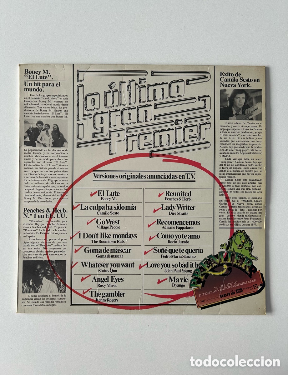 Discos de vinilo: La &Uacute;ltima Gran Premier - Versiones originales - Foto 1