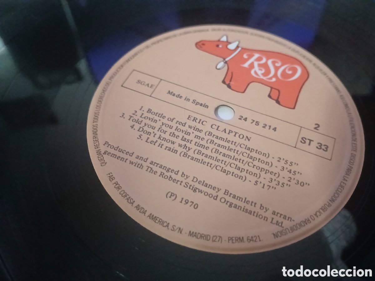 Discos de vinilo: ERIC CLAPTON - ERIC CLAPTON - SPAIN - RSO POLYDOR - L - - Foto 4