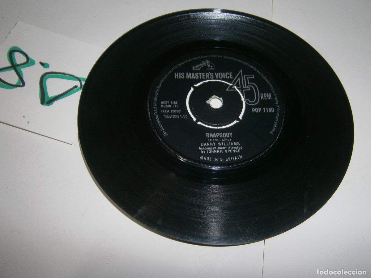Discos de vinilo: ANTIGUO DISCO SINGLES VINILO - DANNY WILLIAMS - Foto 2