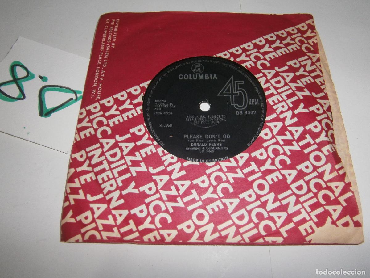 Discos de vinilo: ANTIGUO DISCO SINGLES VINILO - DONALD PEERS - Foto 1