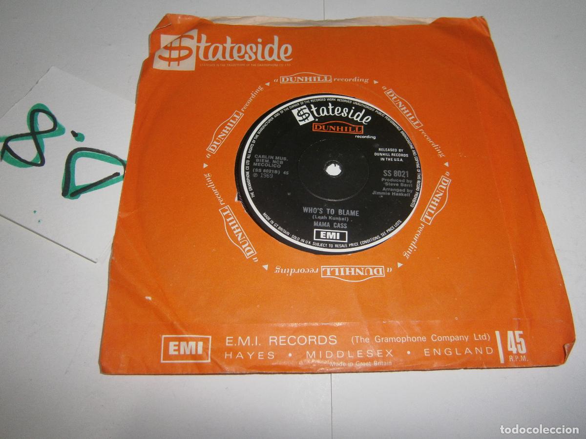Discos de vinilo: ANTIGUO DISCO SINGLES VINILO - MAMA CASS - Foto 1