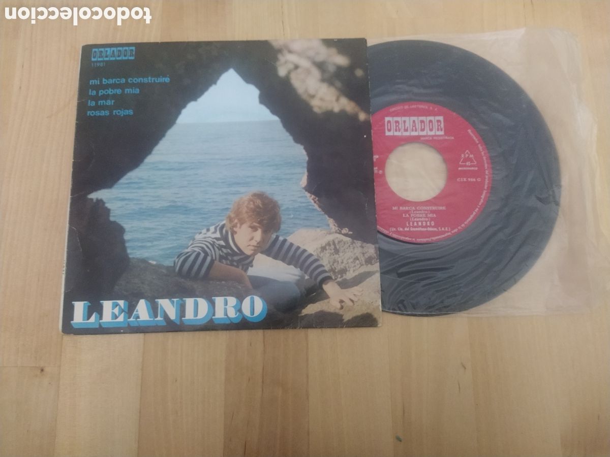 Discos de vinilo: LEANDRO - SINGLE MI BARCA CONSTRUIR&Eacute; + 3 SINGLE - Foto 1