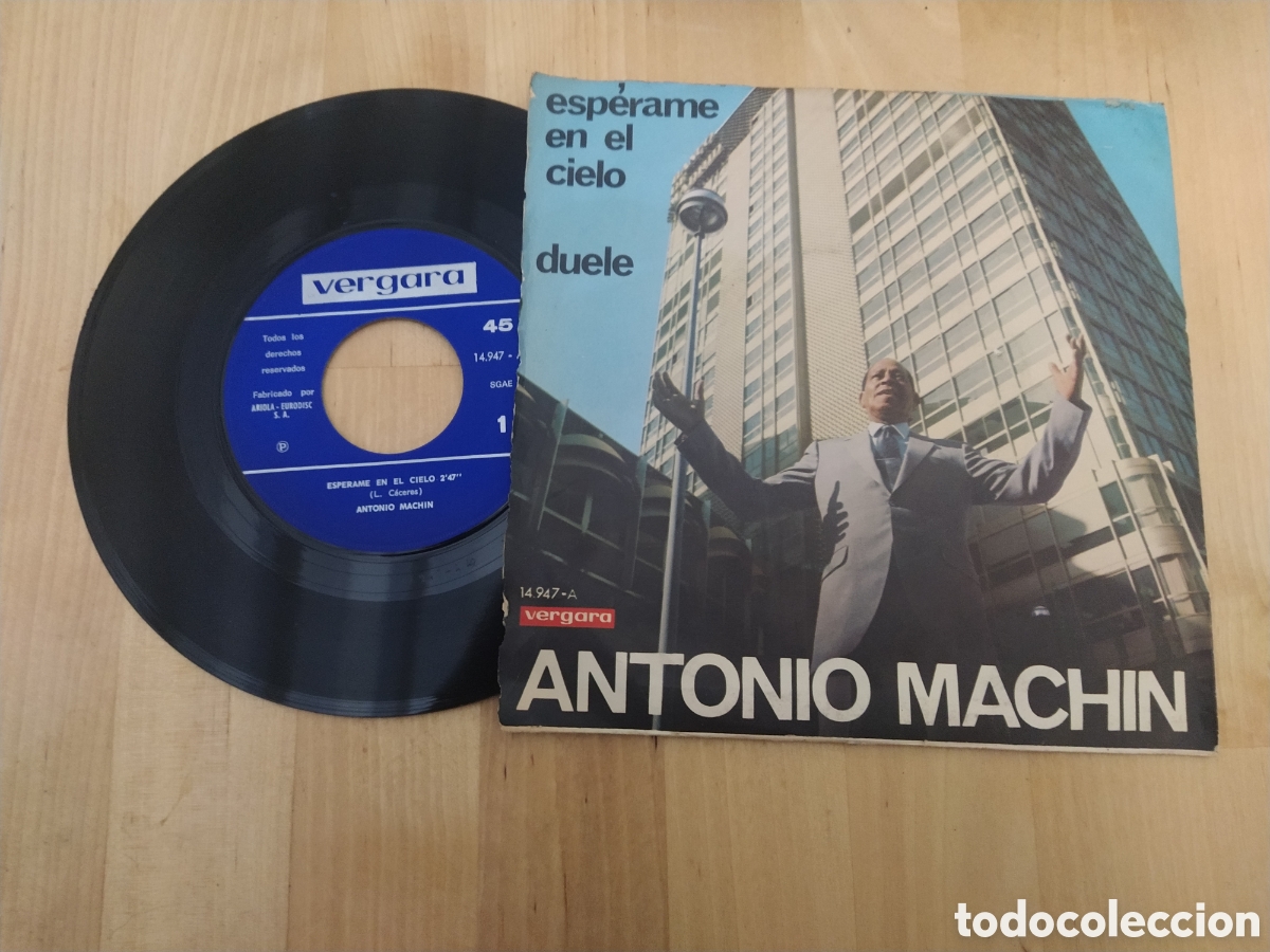 Discos de vinilo: ANTONIO MACH&Iacute;N - SINGLE ESPERAME EN EL CIELO/DUELE - Foto 2